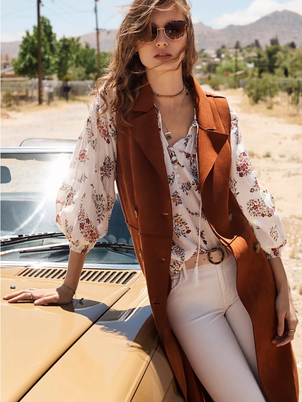 Anthropologie NWOT Tandy Longline Utility Vest Sleeveless Faux Suede Jacket - XS - Picture 5 of 9